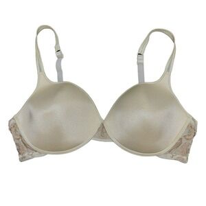 Wacoal‎ Bra Embroidery Lace and Mesh Underwire Contour 85333 Beige Size 36D